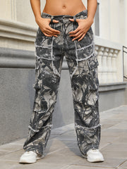 Unisex Raw Edge Camo Cargo Pants- (Camo)
