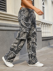 Unisex Raw Edge Camo Cargo Pants- (Camo)