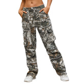 Unisex Raw Edge Camo Cargo Pants- (Autumn Leaf)