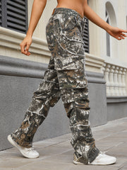 Unisex Raw Edge Camo Cargo Pants- (Autumn Leaf)
