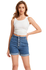Women's Mid Rise Baggy Boyfriend Jeans-(Dark Blue)