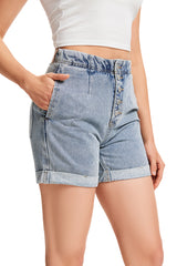 Women's Osaka Jean Shorts-(Light Blue)