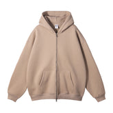 Unisex Solid Zip-up Hoodies