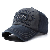 Washed Denim Embroidered Patch Baseball Hat