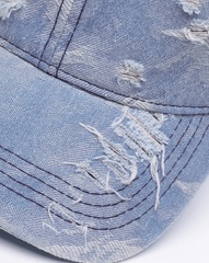 Distressed Denim Baseball Cap