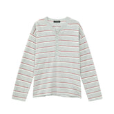 Men's Streetwear Loose Striped Pullover
