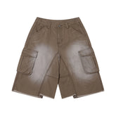 Heavyweight Acid Washed 100% Cotton 310gsm Cargo Shorts