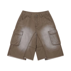 Heavyweight Acid Washed 100% Cotton 310gsm Cargo Shorts