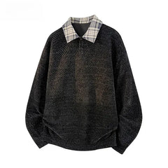 Retro Regular Fit American Style Turn-down Collar Long-Sleeve