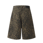 Street Leopard Print Denim Shorts
