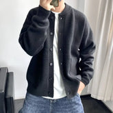 Cardigan Men's Knitted Round Neck Sweater