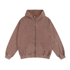 Acid Washed Zipper Hoodie
