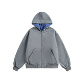 Plaid Reversible Boxy Fit Hoodie