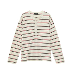 Men's Streetwear Loose Striped Pullover
