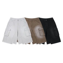 Heavyweight Acid Washed 100% Cotton 310gsm Cargo Shorts