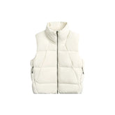 Retro Stand Neck Down Coat Vest