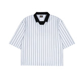 Polo Shirt Boxy Striped Short Sleeve