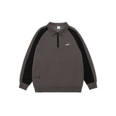 Half Zip Sweatshirt Polo Collar Long Sleeve