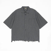 Summer Trendy Plaid Distressed Short-sleeved