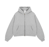Boxy Fit Solid Color Cropped Hoodies