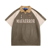 Men's Polo Patchwork Streetwear Football Jersey