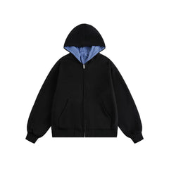 Plaid Reversible Boxy Fit Hoodie