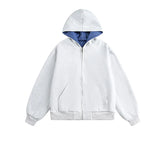 Plaid Reversible Boxy Fit Hoodie
