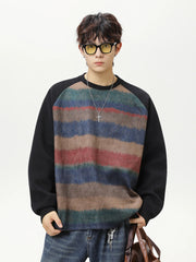 New Unisex American Retro Striped Pullover
