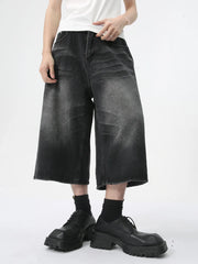 Washed Retro Denim Shorts