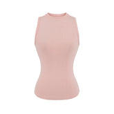 Fashion Ladies Solid Ribbed Sleeveless Women Tank Top