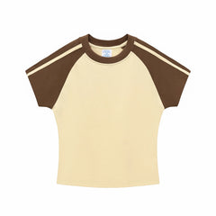 Women's Slim Fit Cotton 260gsm Cropped Sleeve Short Sleeve