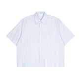 Button Short Sleeve Stripe T-Shirt