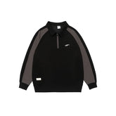 Half Zip Sweatshirt Polo Collar Long Sleeve