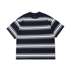 Men's 310gsm Round Neck Striped Short Sleeve