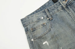 Baggy Flared Splash-Ink Design Jeans