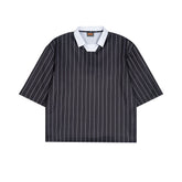Polo Shirt Boxy Striped Short Sleeve
