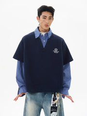 Oversized Polo Shirt Long Sleeve Streetwear
