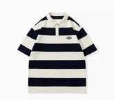 Vintage Striped Casual Cotton Polo Shirt