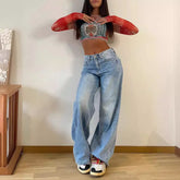 New Fashionable Retro Straight-leg Jeans