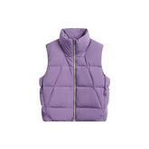 Retro Stand Neck Down Coat Vest