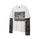 Long Sleeve Double Layer Distressed Sweatshirts