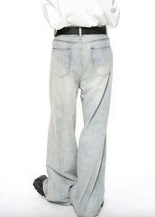 High Street Loose Fit Retro Light Blue Baggy Denim Pants