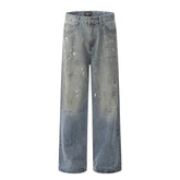 Baggy Flared Splash-Ink Design Jeans