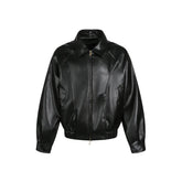 Men's Cleanfit Pu Leather Bomber Jacket