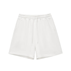 Solid Pattern 350gsm Wide Leg Acid-Wash Baggy Short