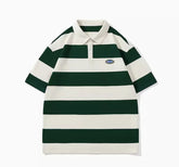 Vintage Striped Casual Cotton Polo Shirt
