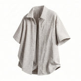 Summer Casual Plaid Button-Up Short Sleeve