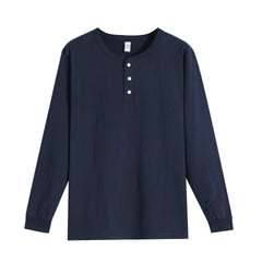 Button up 100% Cotton Henley Sweatshirts