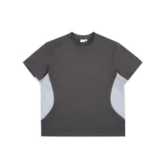 Patchwork Mesh O-neck T-shirt