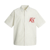 Fashion American-style Vertical-striped Embroidered Shirt
